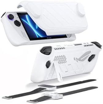 JSAUX ModCase for ROG Ally with Detachable Front Shell, Protective Case, Metal Bracket and Strap Compatible with ASUS ROG Ally Accessories Basic Set-White PC0109