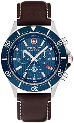 Swiss Military SMWGC2100705 Men's Analogue Quartz Watch with Leather Strap, Black, Einheitsgröße, Strap.