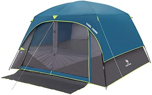 CAMEL CROWN Tents for Camping 3/4/5/6 Person Tent Waterproof Easy Setup Backpacking Tents with Floor Mats Family Tent for Outdoor Hiking