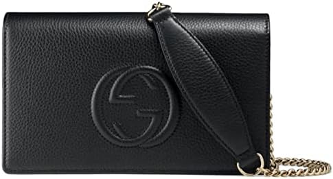 Gucci Soho Mini Black Round Light Gold Disco Zip Italy Leather Handbag Bag New