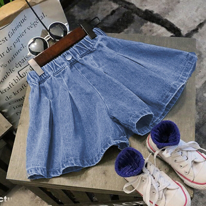 Children 2023 Girls' Clothing Summer Fashion Loose Solid Color Jeans Baby Leisure Comfortable Children's Skirt Pants