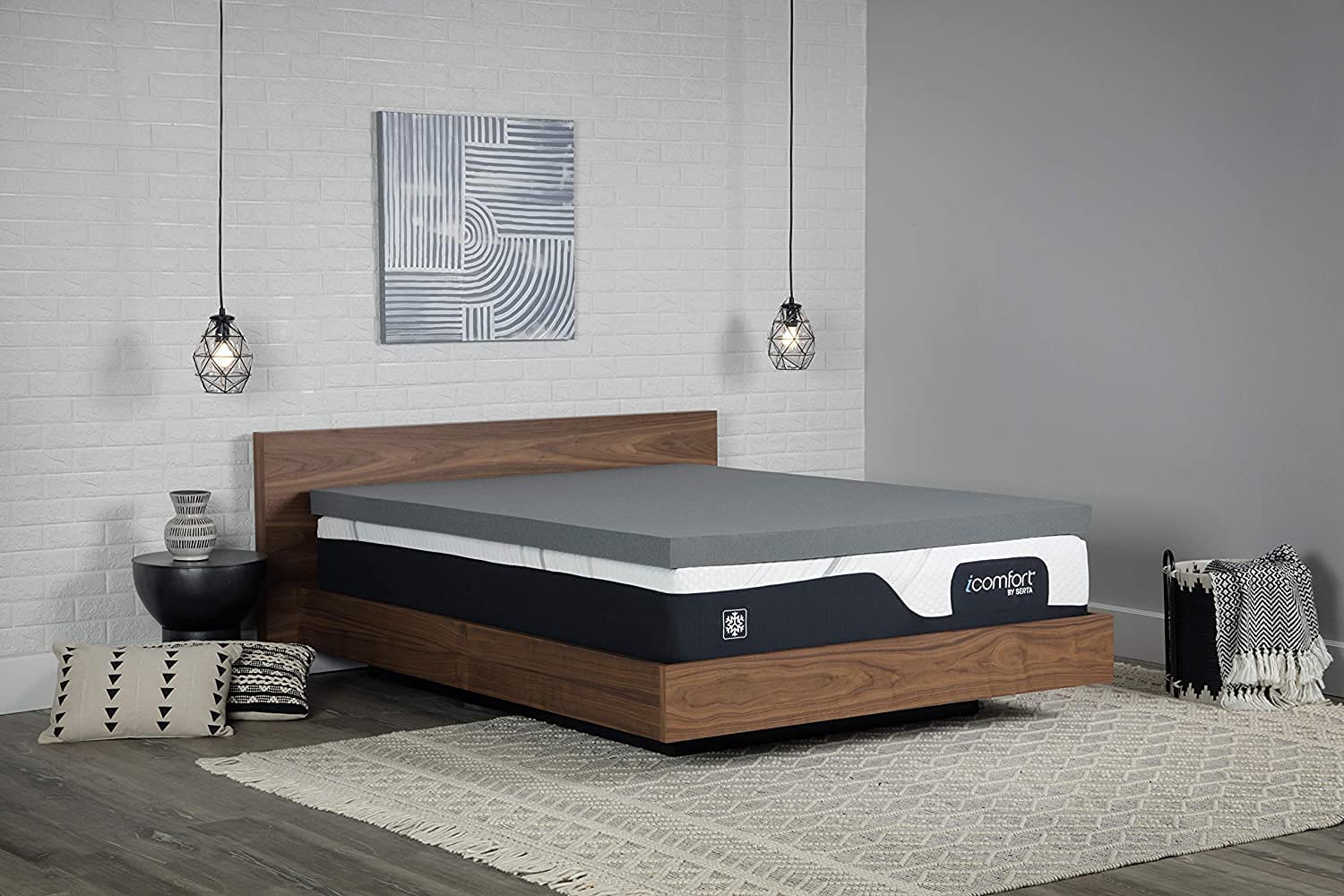 Serta Carbon Dream 3" Memory Foam Mattress Topper. MADE IN USA.